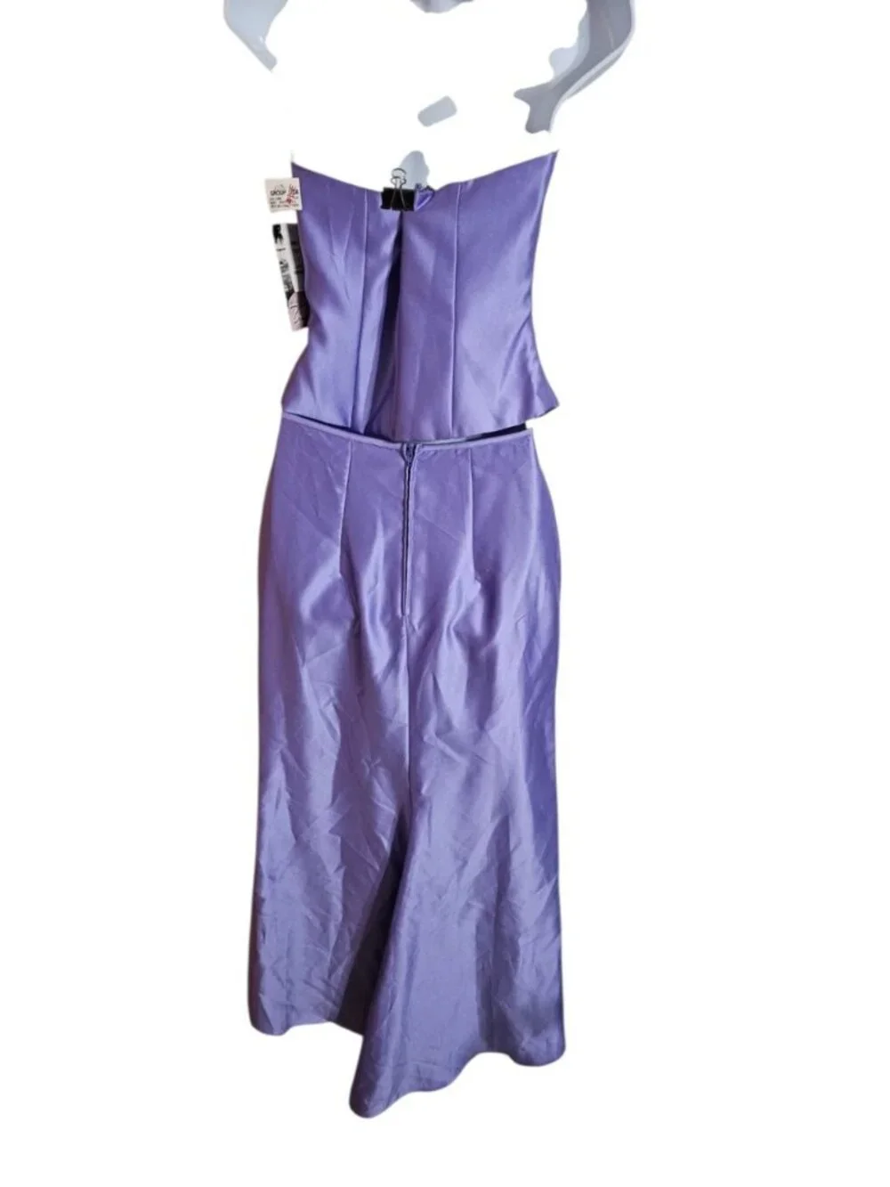 Zum Zum by Niki Livas Women's 7-8 Purple Two-Piece Formal Dress Beaded Y2K